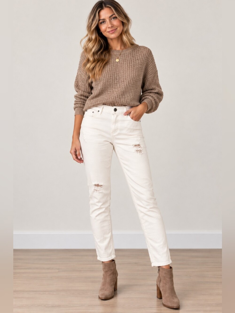 EUC- PAIGE Oleander White Denim Verdugo Distressed Ankle Jeans Women's Size 30